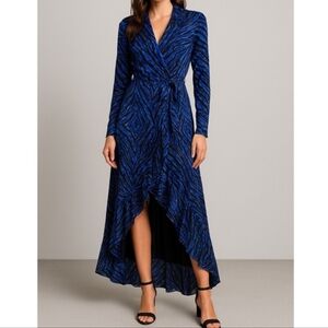 White House Black Market Blue High Low Dress